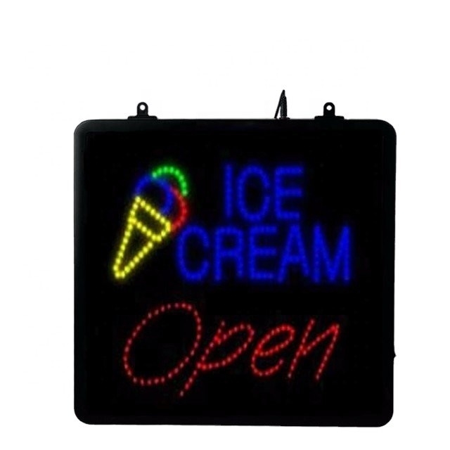 Tipo de tela sensível ao toque LED Painel de sinalização aberta Flashing Neon Light para negócios de sorvete