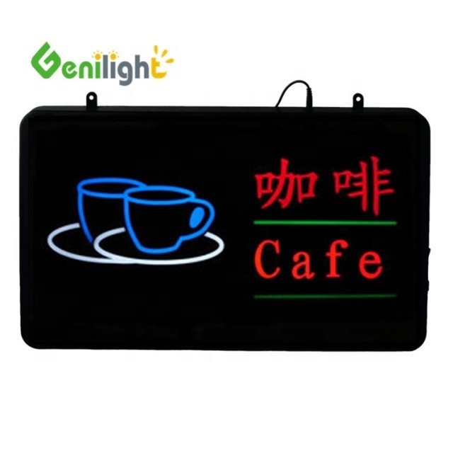 Foto Media LED Neon Painel de sinalização aberto Tamanho 56 * 33 Perfeito para decoração de café e além