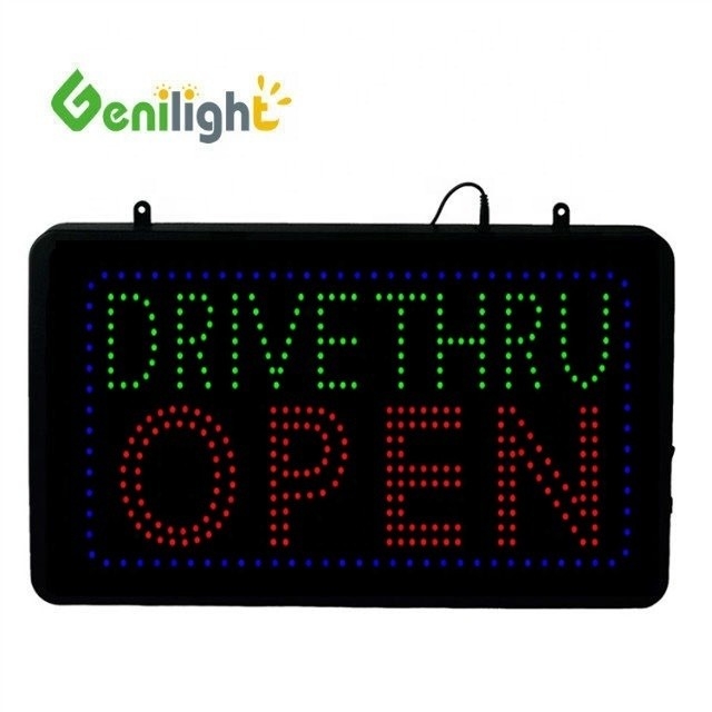 22 * 13 polegadas CE e RoHS Genilight Interior RGB iluminado Drive Thru Coffee Neon Open Sign