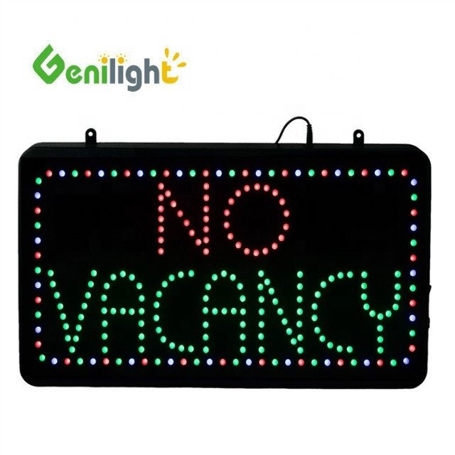 CE RoHS Indoor 56*33cm Genilight Sem Vacância Flash LED Open Sign Programmable LED Sign
