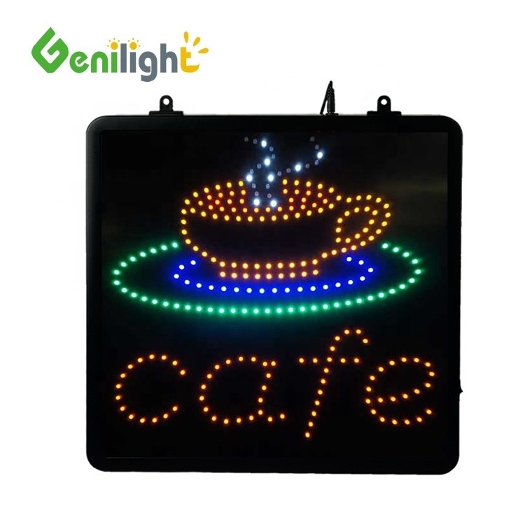 53*45 cm LED de movimento animado Business Cafe Club Sign On/Off Switch Bright Open Light Neon LED
