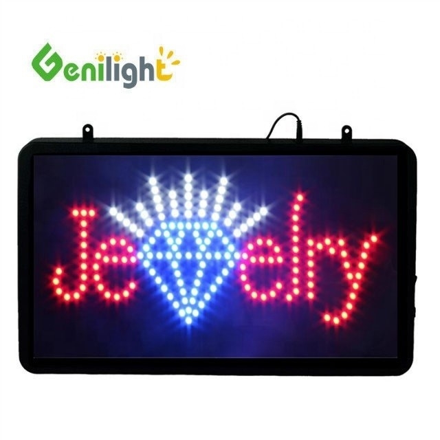 Genilight Indoor 56 * 33cm LED sinais para loja brilho e jóias em diferentes modos
