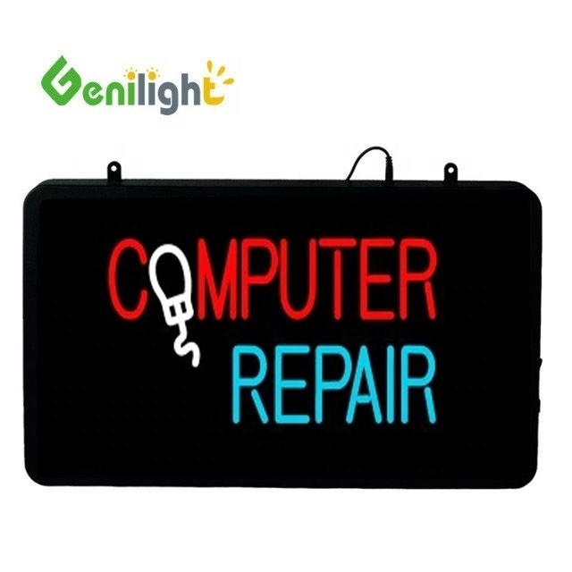 22 * 13 polegadas de acrílico LED sinal de neon carta para reparação de computadores Tipo de tela sensível ao toque Não-toque