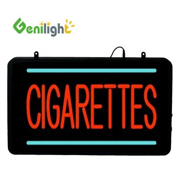 Genilight 22 * 13 polegadas LED acrílico sinal de neon para cigarros e CE RoHS certificado