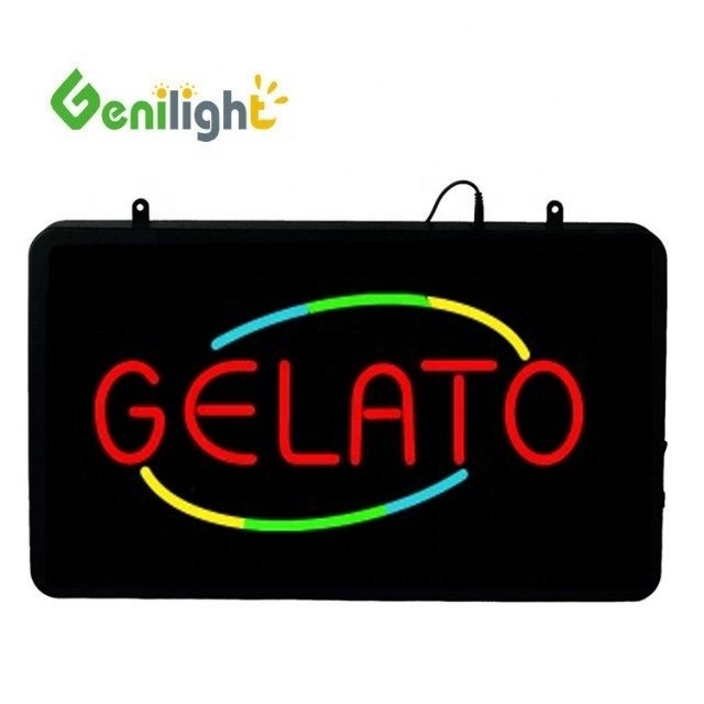 22 * 13 polegadas RGB Profundidade de cor Genilight GELATO Publicidade Light Boxes para loja de sorvete