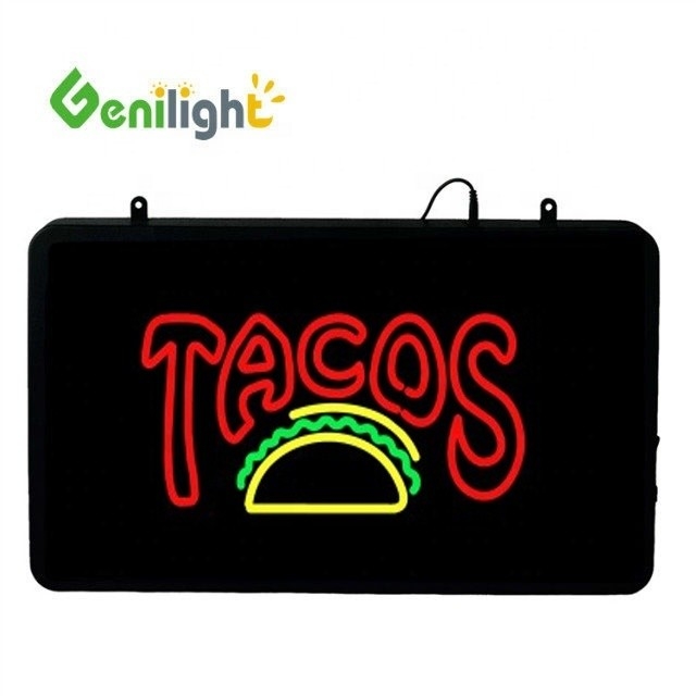 22 * 13 polegadas LED sinal de neon para TACOS Loja Brilho Função de cores completas 2 modos de mudança
