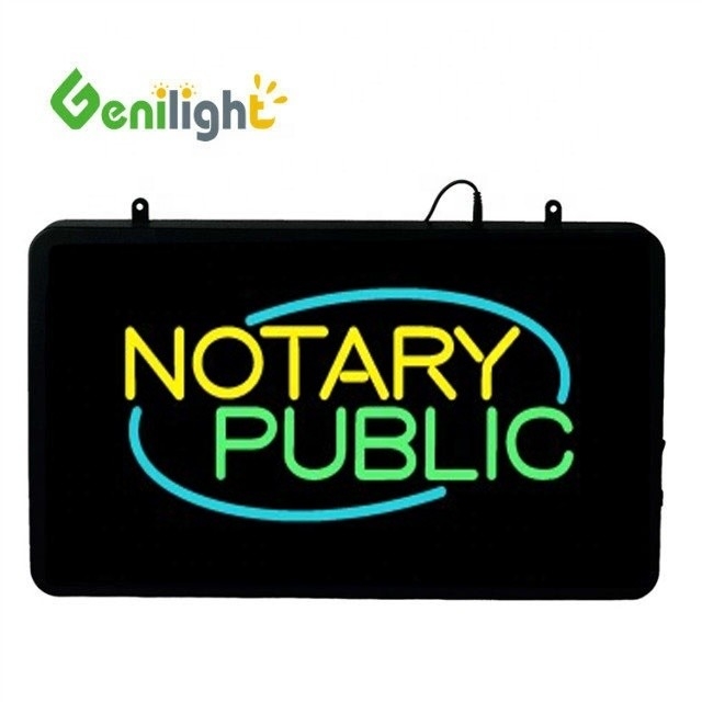Genilight NOTÁRIO PÚBLICO LED sinal de néon com ABS Open-Mold Outframe e animação flashing