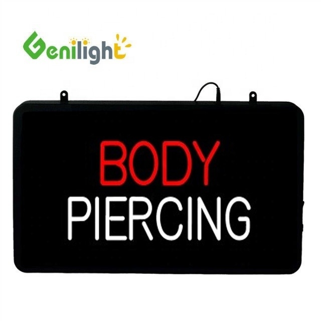 Body Piercing e Tatuagens LED Neon Sign Genilight 56 * 33 cm com Acrylic Front Board