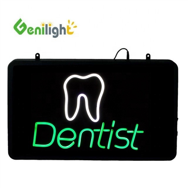 Restaurante Hotel Fornece Carta de Neon LED de Tamanho Personalizado com Logotipo de Dente da Genilight
