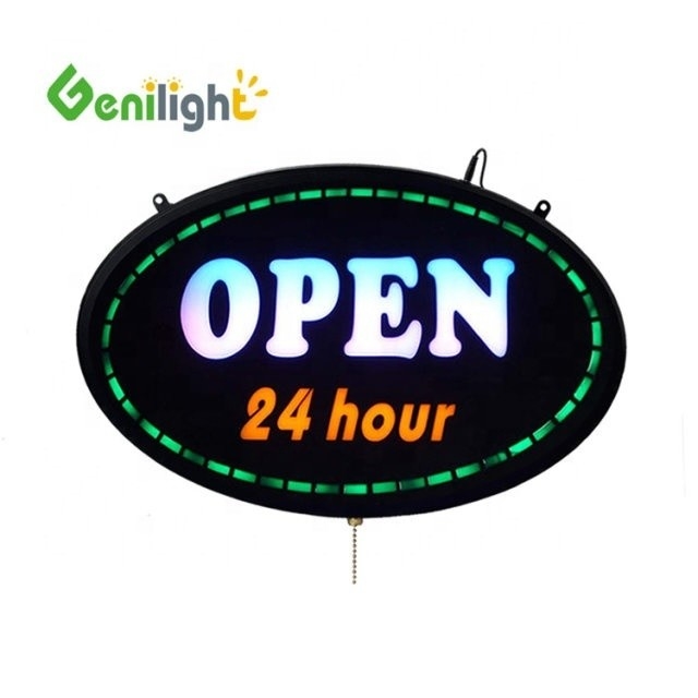 Tabela de sinalização LED para decoração de interiores aberta 24 horas 5 mm de brilho LED