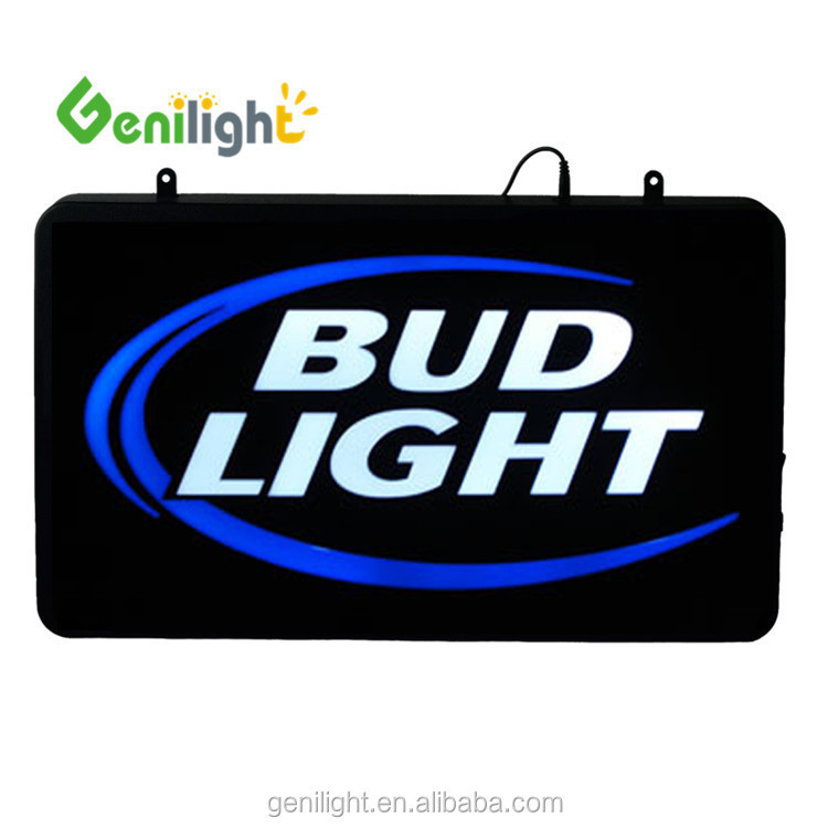 Rectangular Custom Logo Light Beer Hanging LED Neon Light Signs com 12V de tensão de entrada
