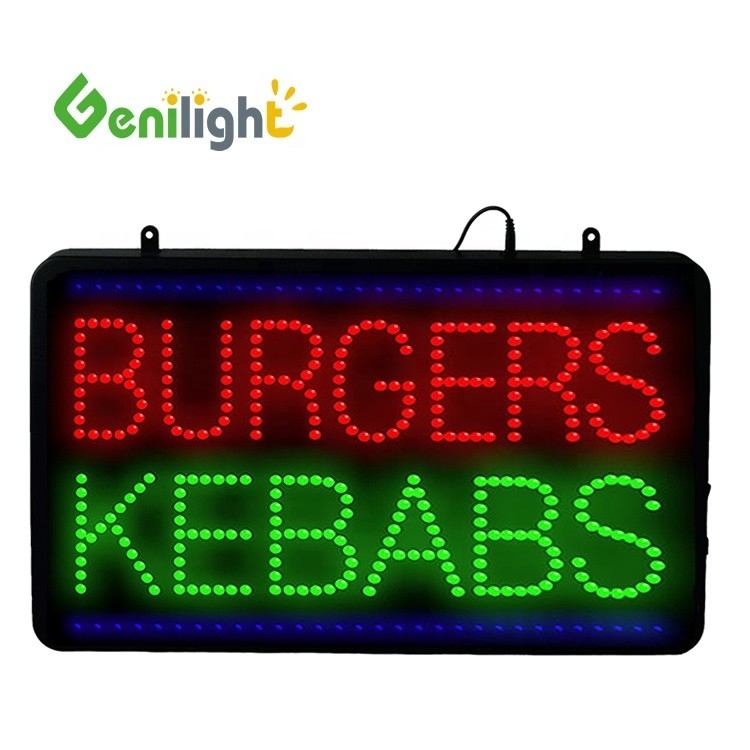 Flash Burgers Kebabs LED Neon Light Sign para Loja 22 polegadas x 13 polegadas 6MM Pitch Pixel
